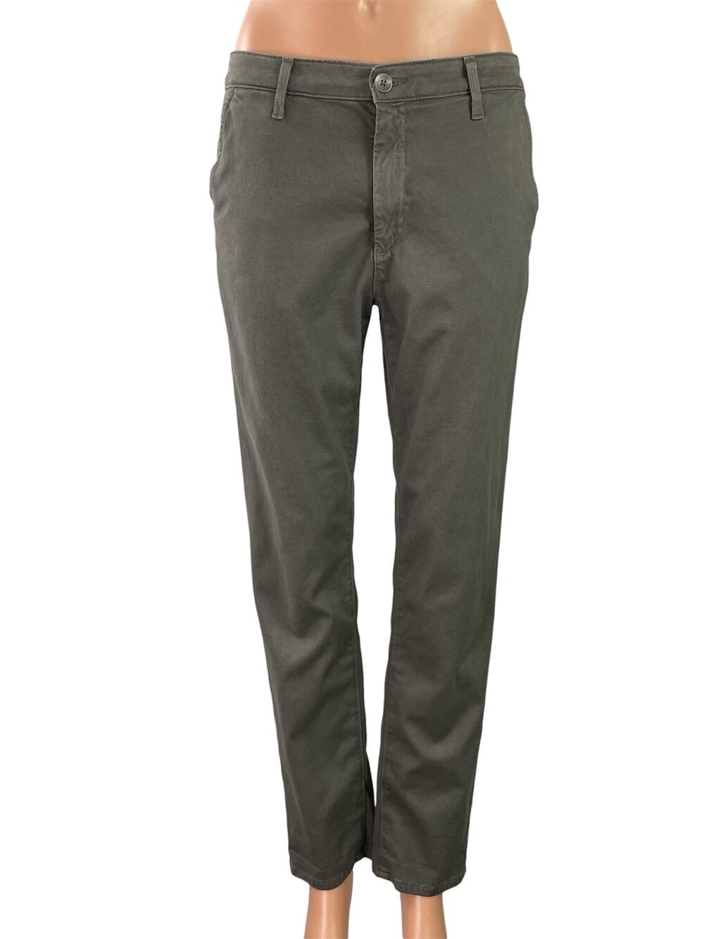 Adriano Goldschmied Caden Gray High Rise Slim Straight Tailored Trouser Pants 26